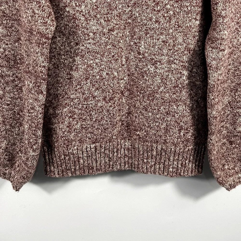 J.CREW Linen-Cotton Blend Knit Crewneck Sweater Puff Sleeves Red/White Size S